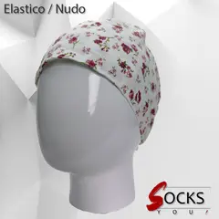 GENERICO - Gorro Medico de uso Clínico, Dental, Enfería o Tecnico - Elastico con nudo - Rosas Banco