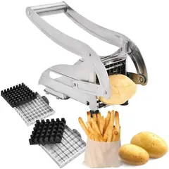 OEM - Cortador de Papas Fritas Profesional 2 Tamaños - Máquina de Acero para Bastones