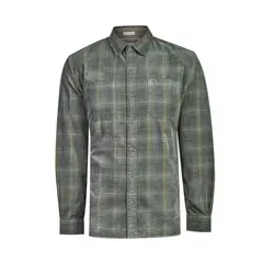 ROCKFORD - Camisa ML Para Hombre Algodón Orgánico Tartancord Verde