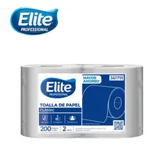 ELITE - Papel toalla una hoja 200 metros 2 rollos CLASSIC