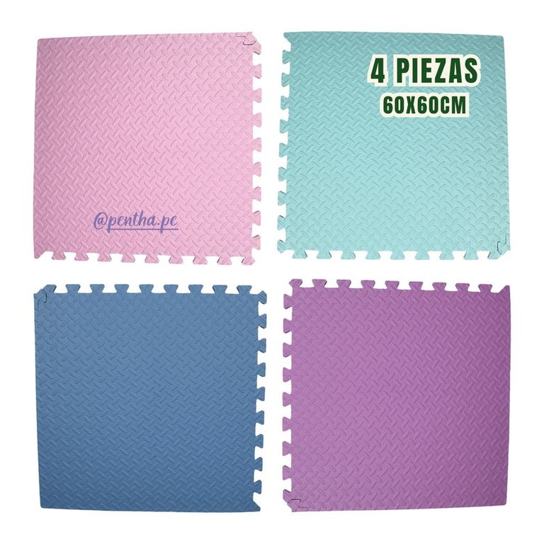 Piso Eva de Goma Niños 60x60x1.3cm Pack Nórdico 4 Unid
