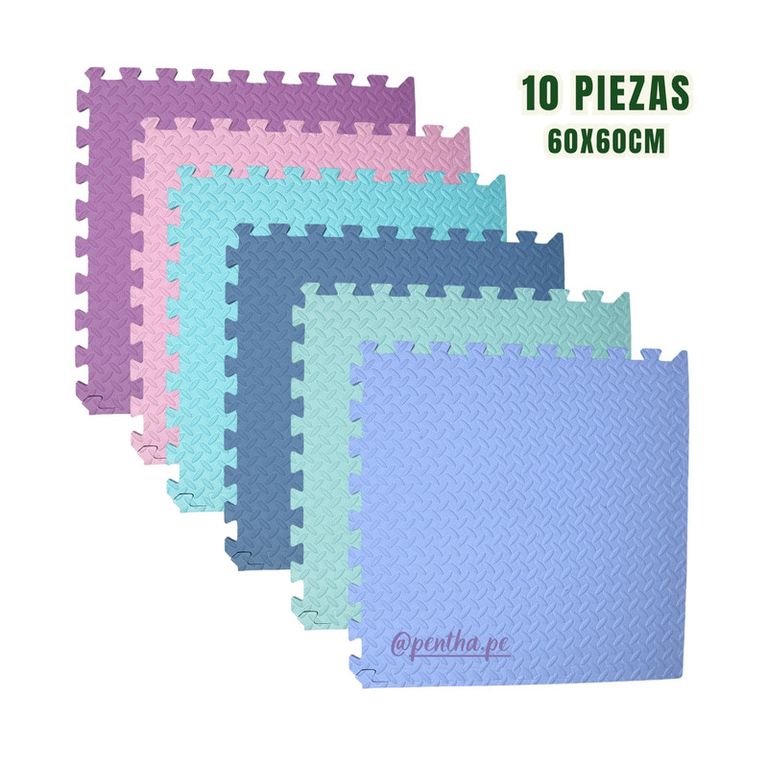 Piso Eva de Goma Niños 60x60x1.3cm Pack Nórdico 10 Unid