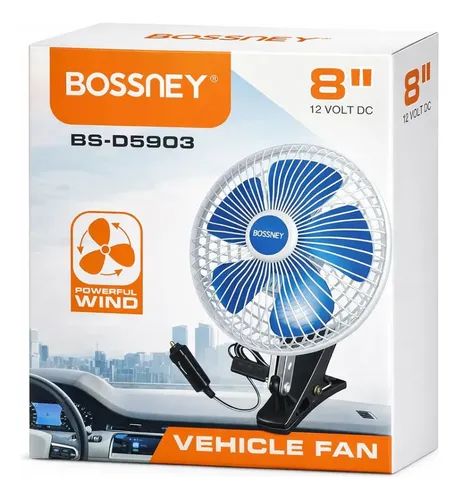 VENTILADOR PARA CARRO 12 V 8 PULGADAS 5 ASPAS