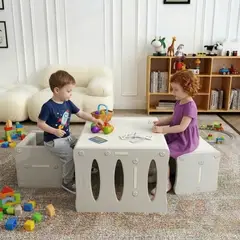 PERU IMPORTACIONES - Set Montessori Mesa y Dos Sillas para Niños