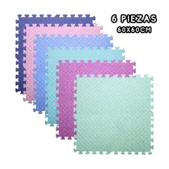PENTHA - Piso EVA Puzzle 60x60 1.3cm Pack 6 Colores Pastel Suave