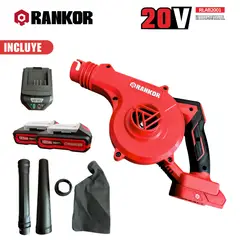 RANKOR - Soplador Aspirador Inalámbrico 20V RLAB2001 con Bolsa Recolectora