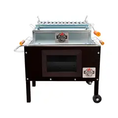 MEAT MASTER - CAJA CHINA MASTER BLACK JUNIOR C VIDRIO + PARRILLA LEVADIZA + TERMÓMETRO + FUNDA
