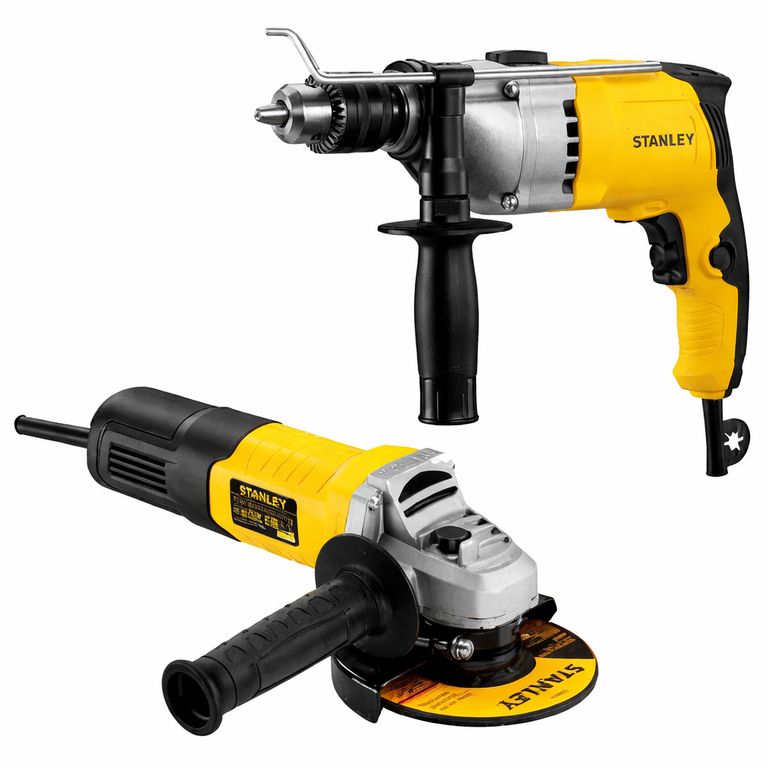 COMBO Taladro Percutor 1/2 800W Esmeril Angular 4 1/2 900W STDH8013 K39