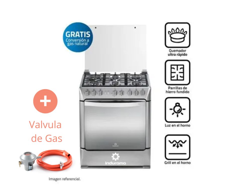 Cocina Galicia Zafiro Croma 6 Quemadores Croma + Válvula De Gas
