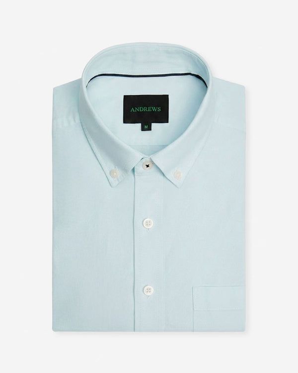 Camisa Casual Manga Corta - Celeste