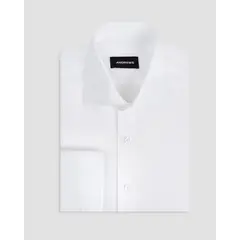 Andrew'S Ties - Camisa Vestir - Blanca con microdetalles para puño gemelo