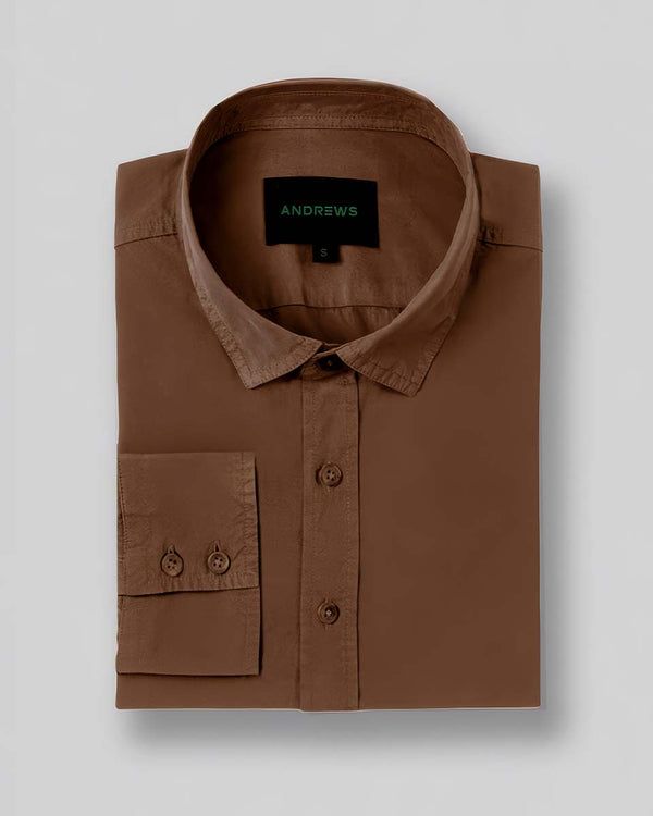 Camisa Casual Garment Dye - Marrón