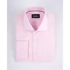 ANDREW'S TIES - Camisa vestir micro twill - Cuello Italiano puño redondo 2 botones regulable Rosado