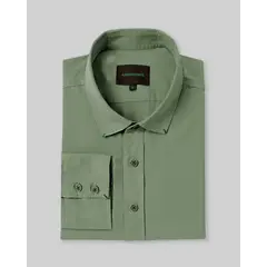 ANDREW'S TIES - Camisa Casual Garment Dye - Verde Olivo