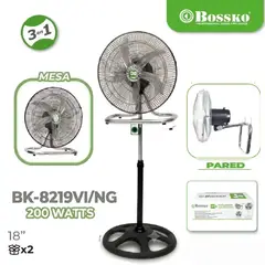 BOSSKO - Nuevo Ventilador 3 en 1 Bk-8219VI 200 Watts