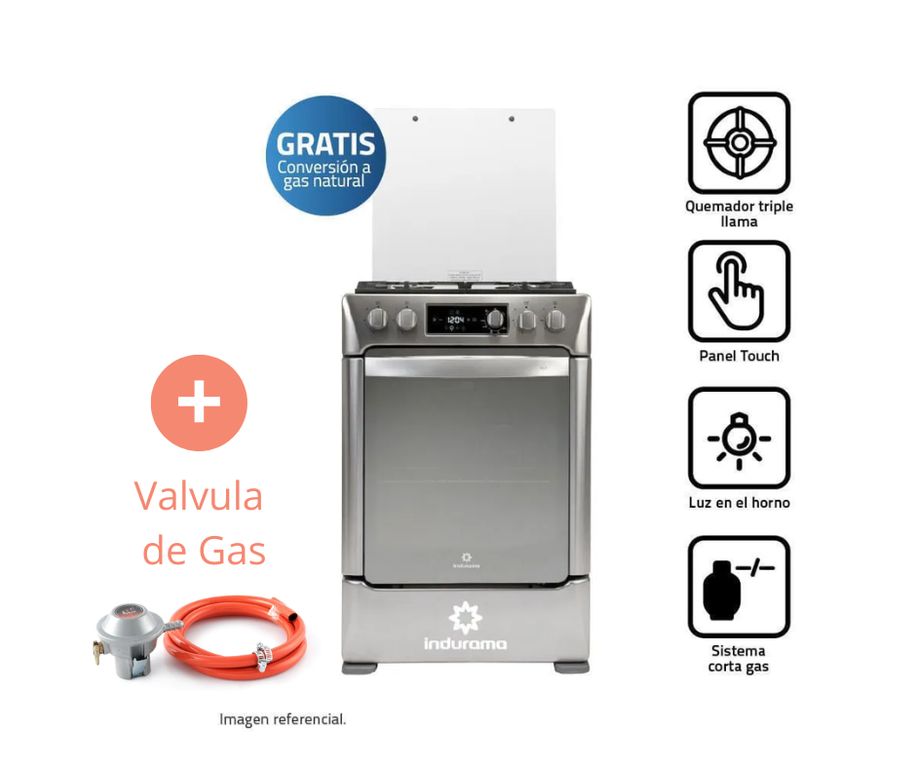 Cocina Ibiza Zafiro Croma 4 quemadores + Valvula De Gas