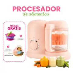 GENERICO - Procesador de Alimentos 3 en 1 para Bebés + Platito con cuchara / MELÓN