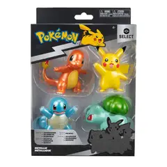 POKEMON - Figura Select Charmander Pikachu Squirtle y Bulbasaur