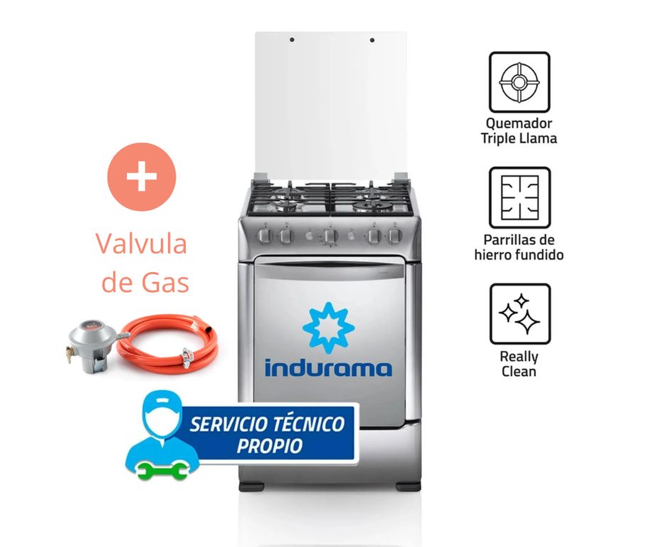 Cocina a Gas 4 Hornillas Granada Zafiro Croma + Valvula De Gas