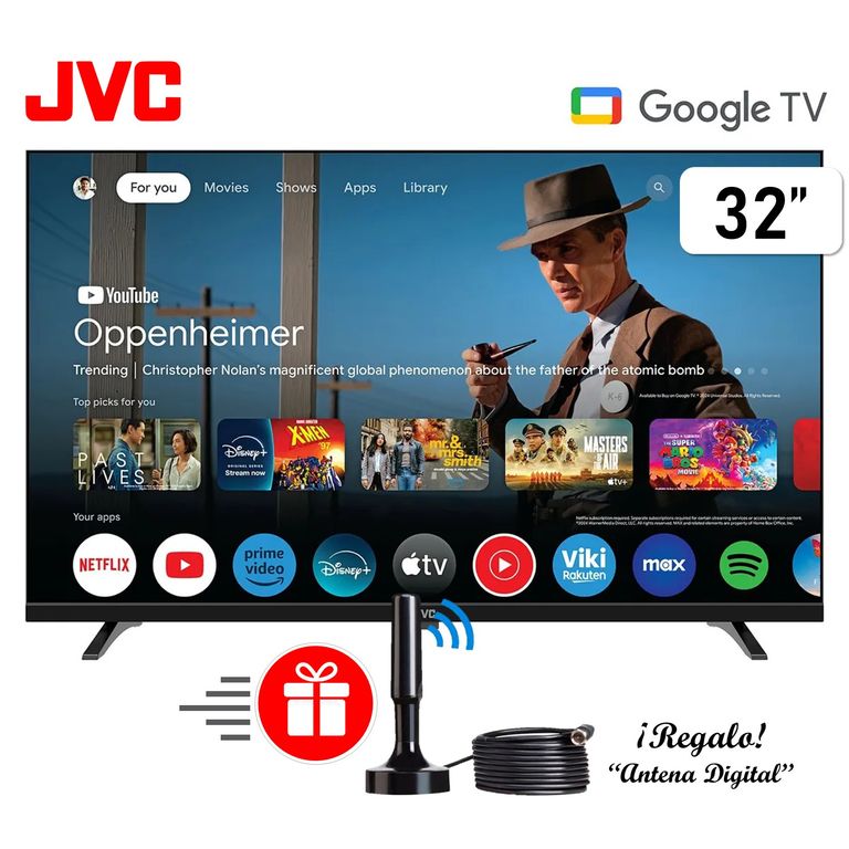 Televisor JVC 32 HD Smart TV Google Tv Lt-32km138 + Antena Digital