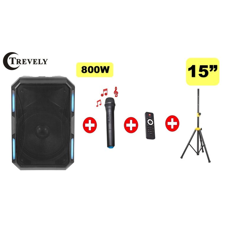 Parlante Portatil 15” TA-1586 800W - Tripode