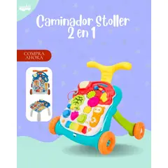 GENERICO - CAMINADOR PARA BEBÉ MODELO STOLLER 2 en 1 COLOR AMARILLO TURQUESA - PREMIUN