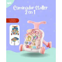 GENERICO - CAMINADOR PARA BEBÉ MODELO STOLLER 2 en 1 COLOR ROSADO - PREMIUN