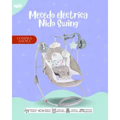 BABY - MECEDORA ELÉCTRICA PARA BEBÉ MODELO NIDO SWING - COLOR GRIS PREMIUN