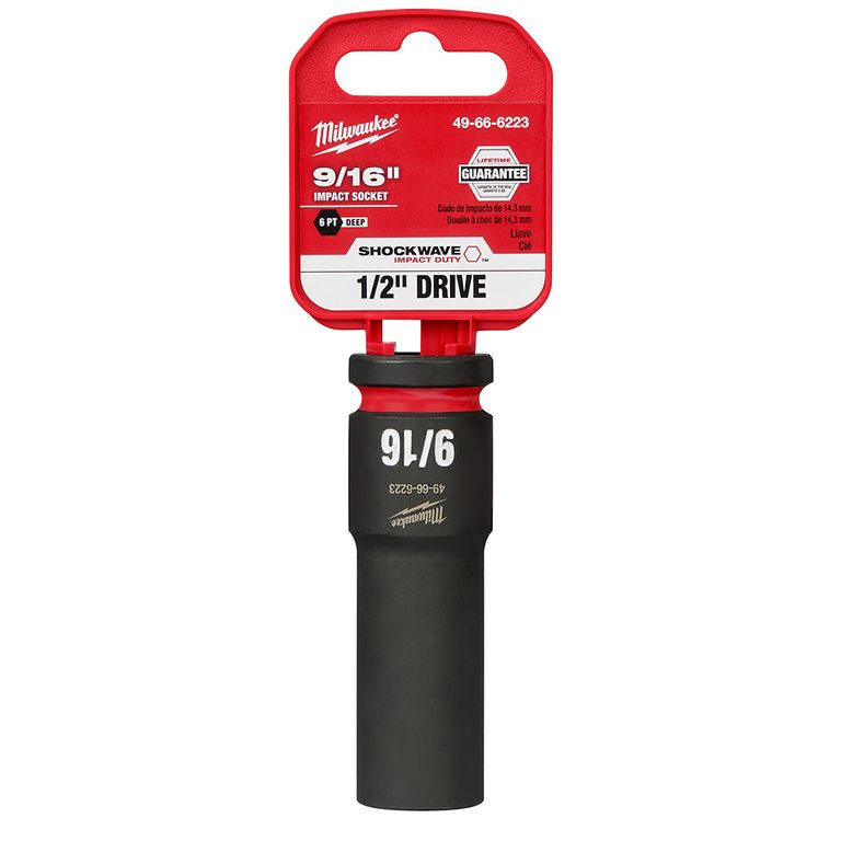 Dado profundo de 9/16" con boca de 1/2" de 6 puntas SHOCKWAVE 49-66-6223