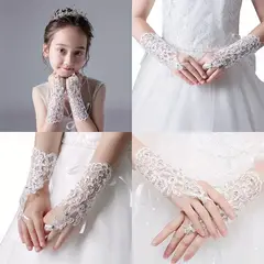 GENERICO - GUANTES BLANCO PARA NIÑA PARA BAUTIZOS
