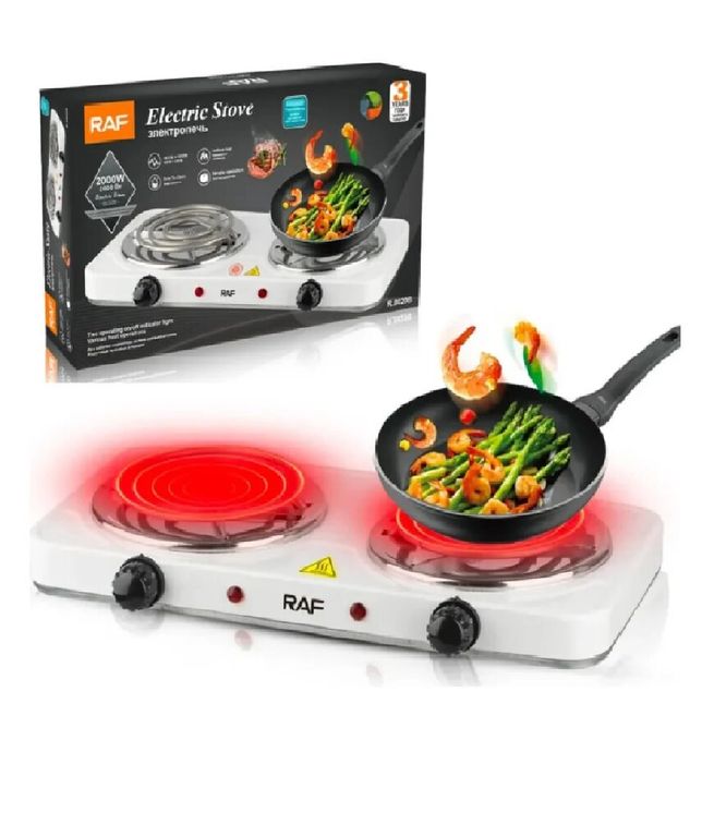 Cocina Eléctrica Encimera 2 Hornillas Portatil Marca Raf