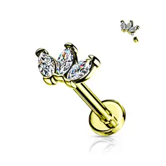 ADR JOYERIA CORPORAL - Piercing Oreja Trebol Labret ADR Joyería Corporal