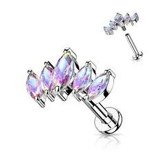ADR JOYERIA CORPORAL - Piercing Oreja Cluster Princesa Labret ADR Joyería Corporal