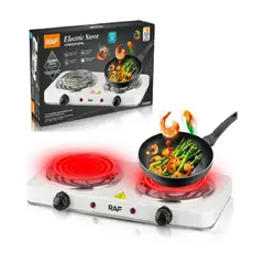 GENERICO - COCINA ELECTRICA PORTATIL RAF DE 2 HORNILLAS