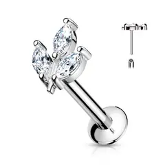 ADR JOYERIA CORPORAL - Piercing Oreja Hojitas Marquise Labret ADR Joyería Corporal