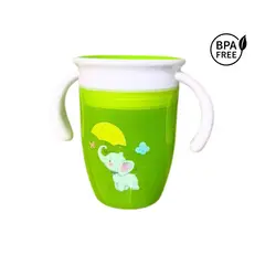 GENERICO - Vaso antiderrame 360° con diseño - VERDE