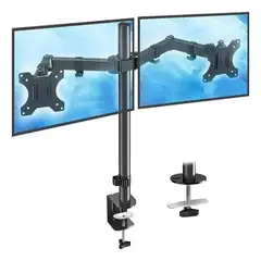 EVERSO - Soporte Brazo Para Monitor Base Doble Alzador Monitor Negro