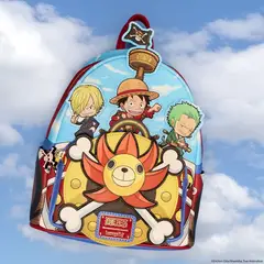 LOUNGEFLY - Bolso Mini Mochila Barco One Piece Thousand Sunny Luffy Zoro Sanji