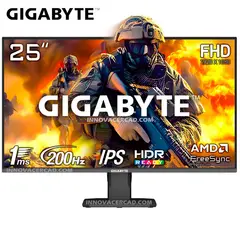 GIGABYTE - Monitor Gs25f2, 25 Full HD SS IPS 1ms 200hz HDR, AMD FreeSync