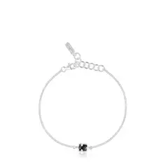 TOUS - Pulsera cadena de plata y motivo oso en ónix 6 mm Icon Color