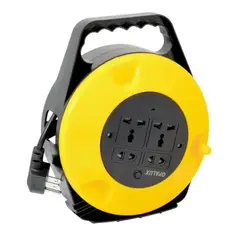 OPALUX - Carrete de cable portatil 10 metros con 4 salidas
