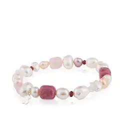 TOUS - PULSERA PERLA CULTIVA GEMAS PLATA 1 LEY