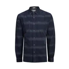 ROCKFORD - Camisa M/L Para Hombre Algodón Orgánico Tartancord Azul