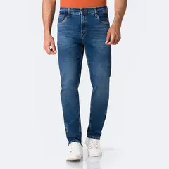 PIONIER - Pantalon Clasico Gotze L-Azul Denim Stretch Hombre