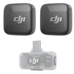 DJI - Mic Mini (2 Tx + 1 Rx Movil) Micrófono Inalámbrico para iPhone 17 16 15 Android Cancelación