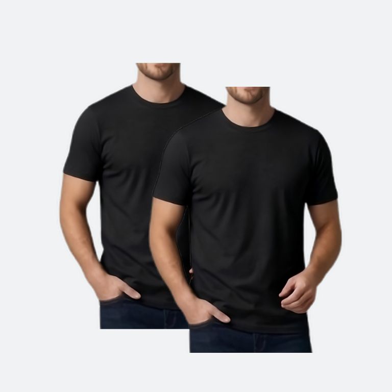 Pack 2 Polos Básicos Hombre Regular Fit Negro