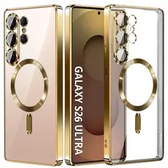 GENERICO - Case Samsung Galaxy S26 Ultra Protector Camara Transparente Magnetico Dorado