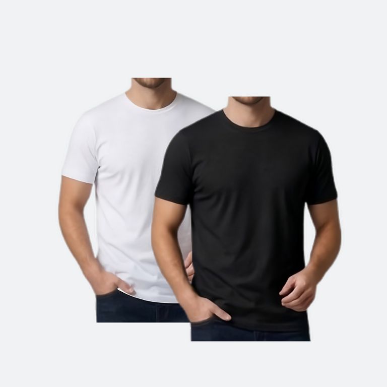Pack 2 Polos Básicos Hombre Regular Fit Blanco/Negro
