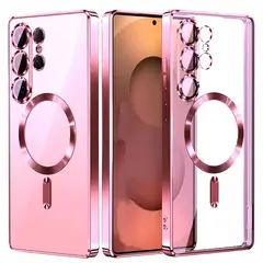 GENERICO - Case Samsung Galaxy S26 Ultra Protector Camara Transparente Magnetico Rosa