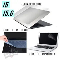 GENERICO - Kit Protector para Laptop 3 en 1 Teclado + Pantalla + Skin 15.6"